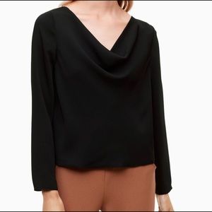 Aritzia cowl neck blouse